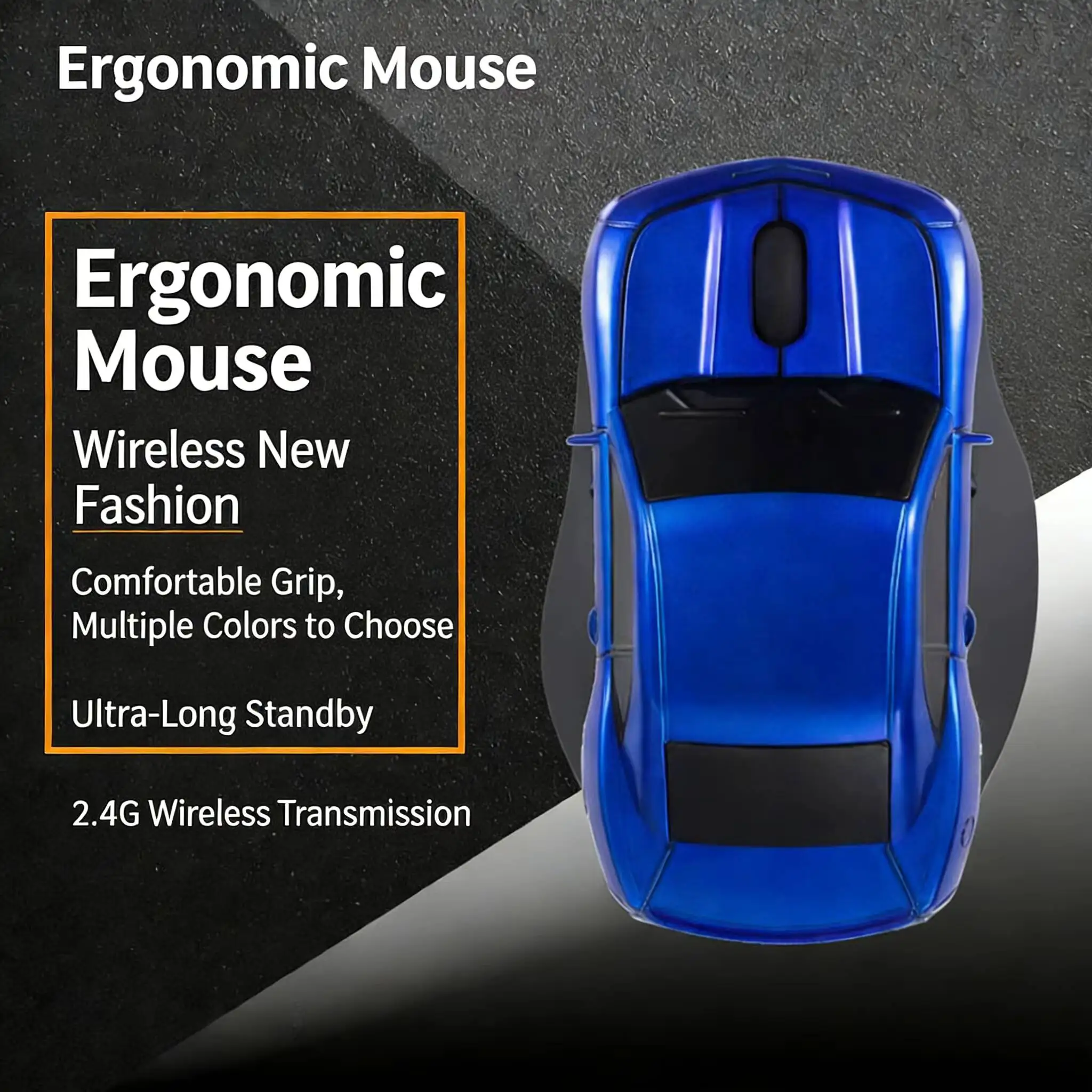 

CHYI 3D Car Shaped 2.4G Wireless Optical Mouse Mini Ergonomic Portable for PC Laptop Desktop Gaming Office Gamers Birthday Gift