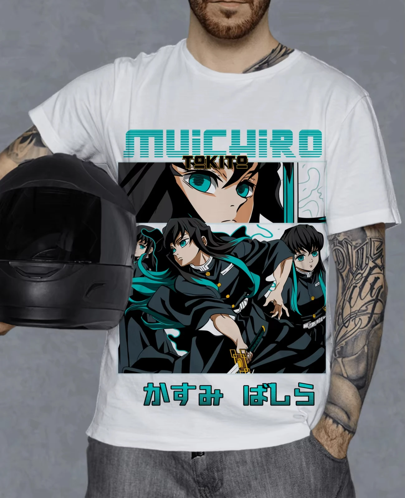 Demon Slayer Anime Muichiro Tokito Printed T-shirt Summer Men's and Women's T-shirt Trendy Loose Casual Y2K Short Sleeve 2026