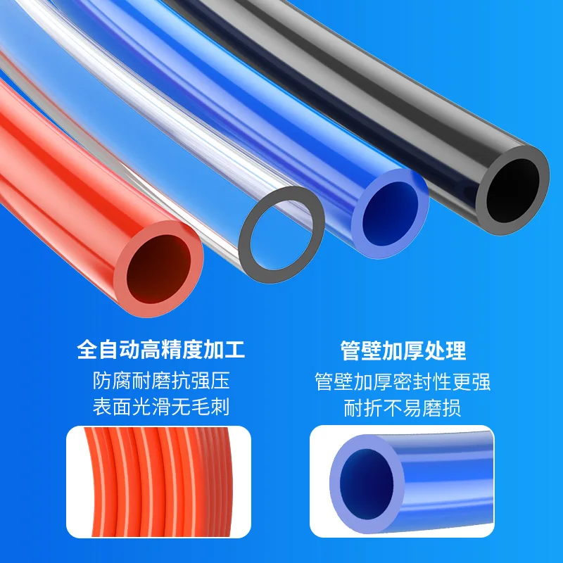 10M Polyurethane ยืดหยุ่นท่อ Pneumatic PU ท่อท่อน้ำท่อแรงดันสูง4มม.6มม.8มม.10มม.12มม.Fitting