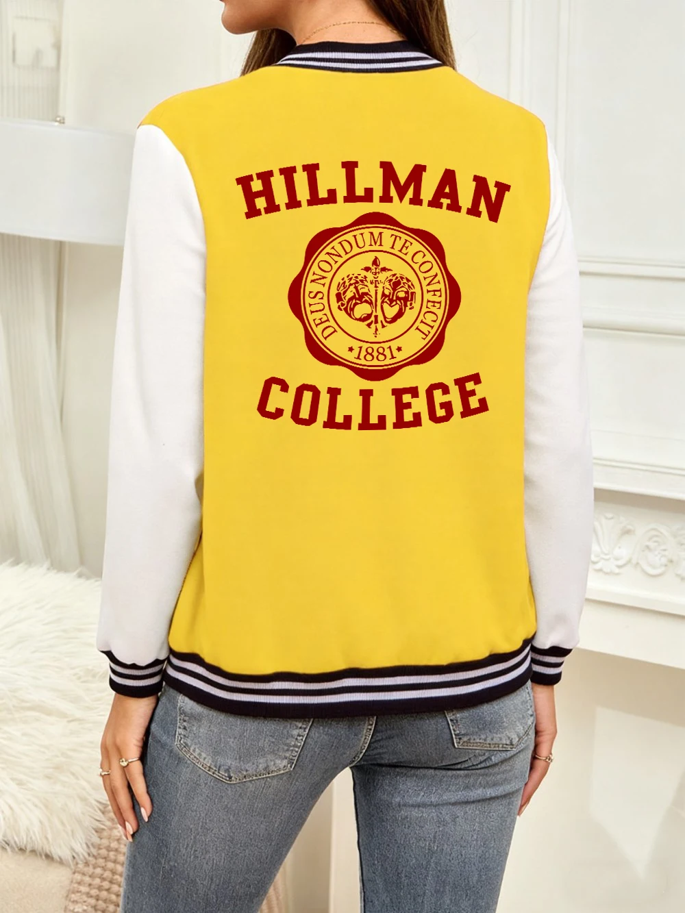 

Hillman College номер 1881, куртки с буквенным принтом, женские хлопковые мягкие бейсбольные майки, уличные свободные пальто, зимняя теплая одежда