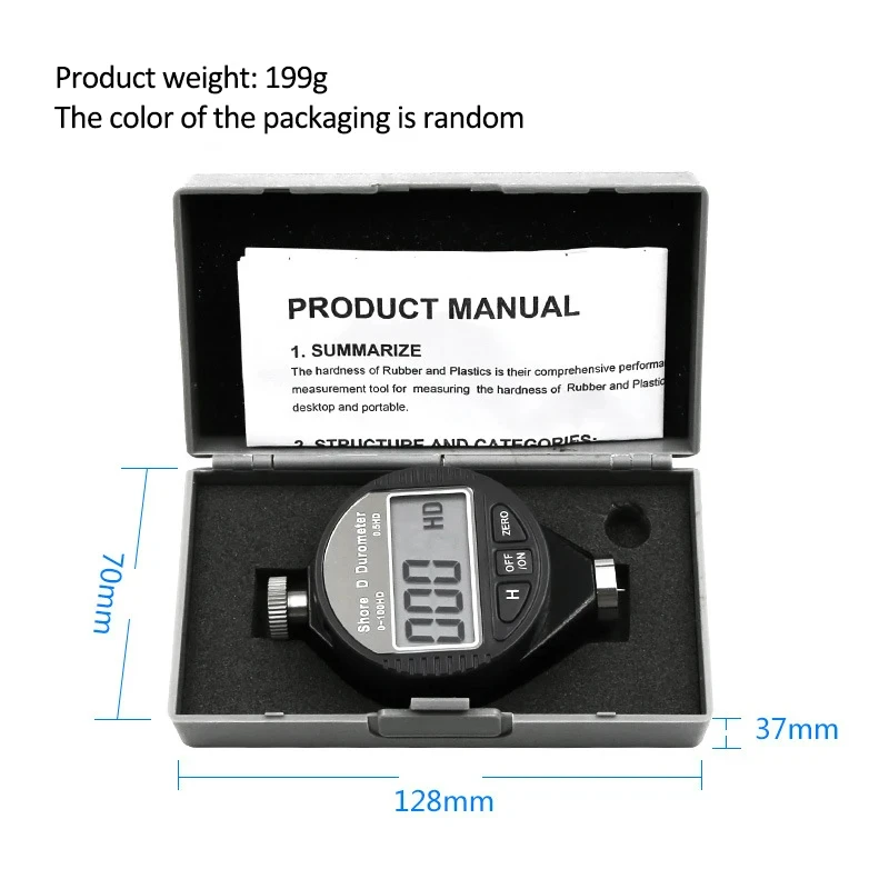 Digital Shore Hardness Durometer Digital Hardness Tester Hardness Meter Shore 0-100 A/C/D For Plastic Leather Rubber Multi-resin