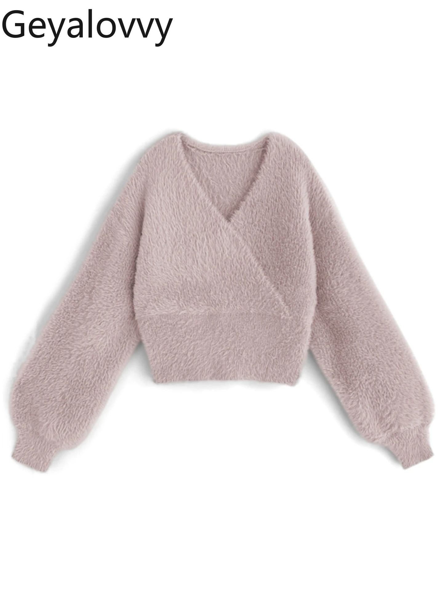Pullover lavorato a maglia tinta unita autunno inverno stile giapponese Dolce ragazza Versatile maglione corto con scollo a V a maniche lunghe