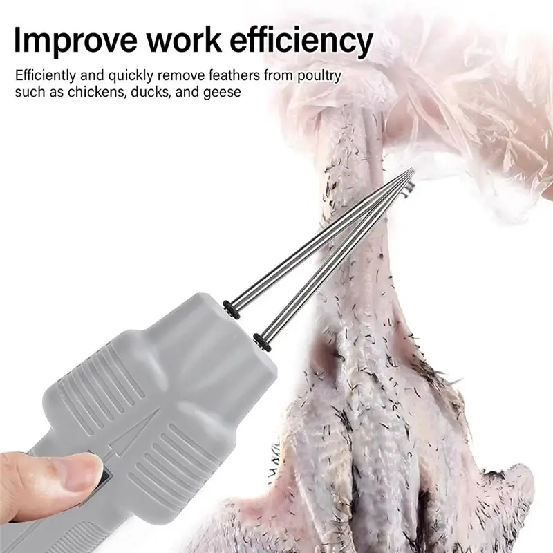ABUN Electric Poultry Plucker, Chicken Defeather Machine, Handheld Hair Removal Tool, 1600mAh Battery, for Goose, Duck, Farm &
