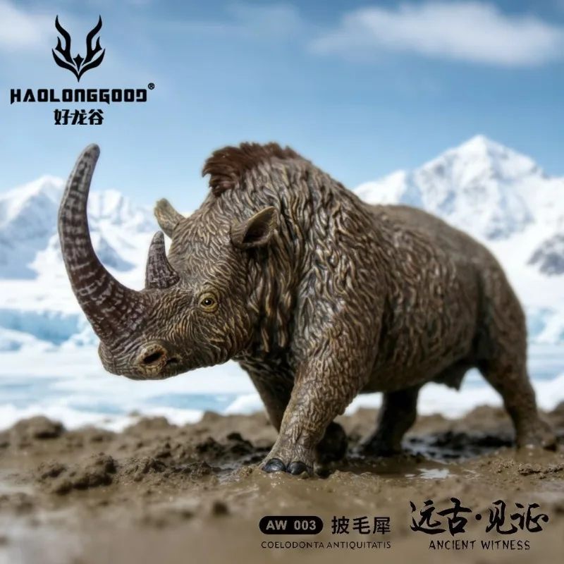 

HaolongGood Woolly Rhino 1/35 Scale Ice Age Ancient Wildlife Extinct Animal PVC Model Figure Desktop Decoration Collection Toys
