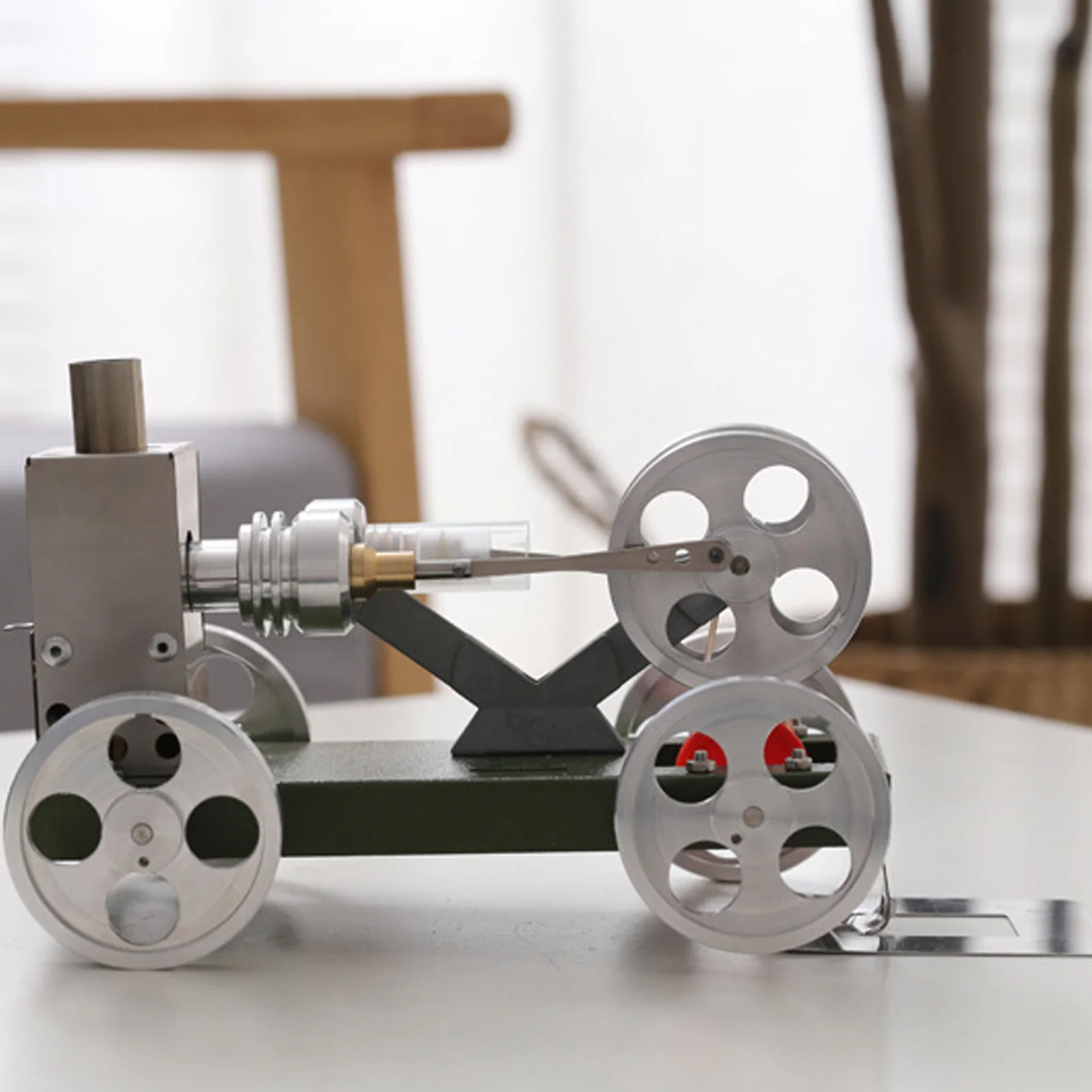 

Physics Kit Physics Stirling Car Engine Model Aluminum Alloy Exquisite Beautiful Steam Engine Kit Physics Science Gifts