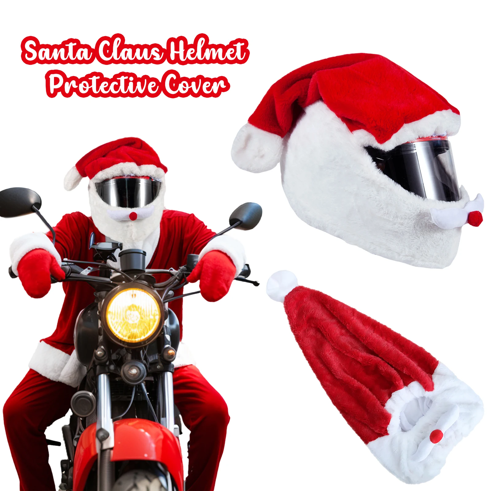 Topi Helm Motor Natal & Hallow - Santa Hat Plush ulasan dan harga