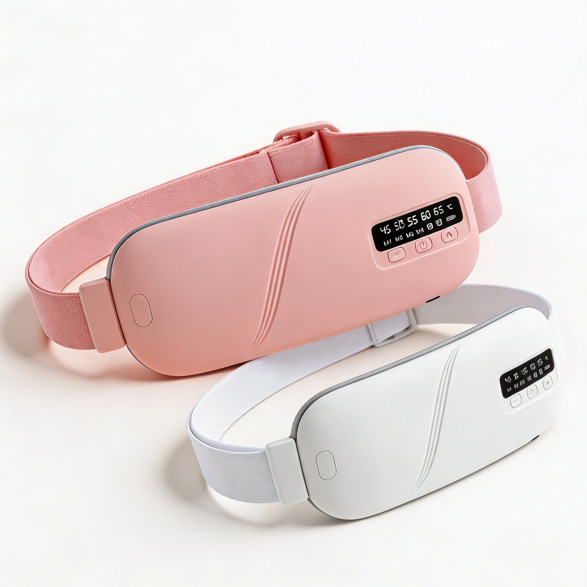 Menstrual Heating Pad Cordless 5-Temp Electric Belly Wrap 4 Vibration Modes 1800mAh Portable Waist Warming Belt for Women Gift