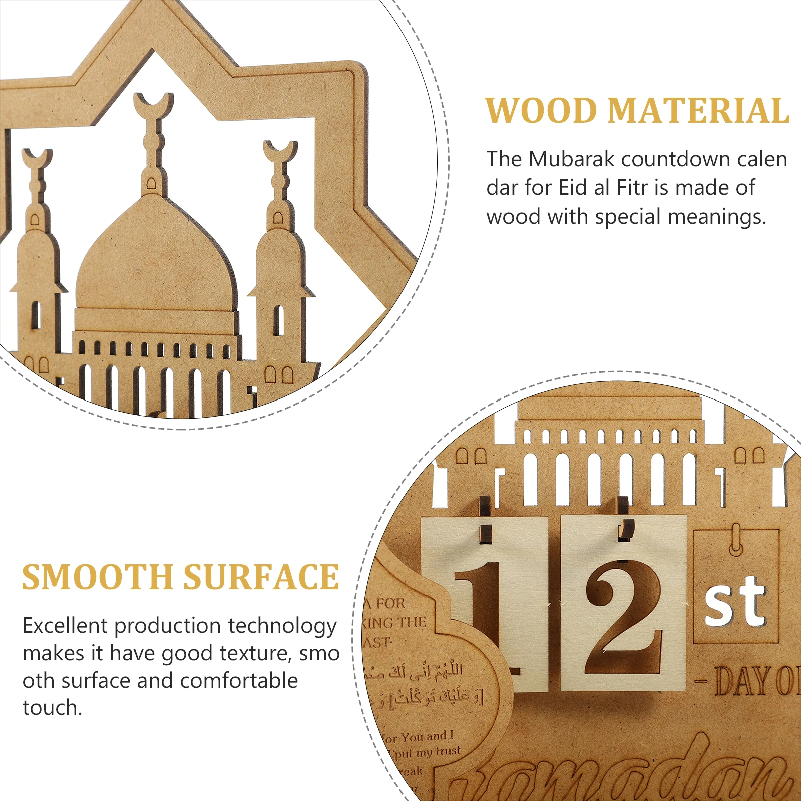 

Wooden Ramadan Mubarak Advent Calendar Countdown Decorative Desk Ornament For Eid Party Gift Office Decoration Easy Assembly