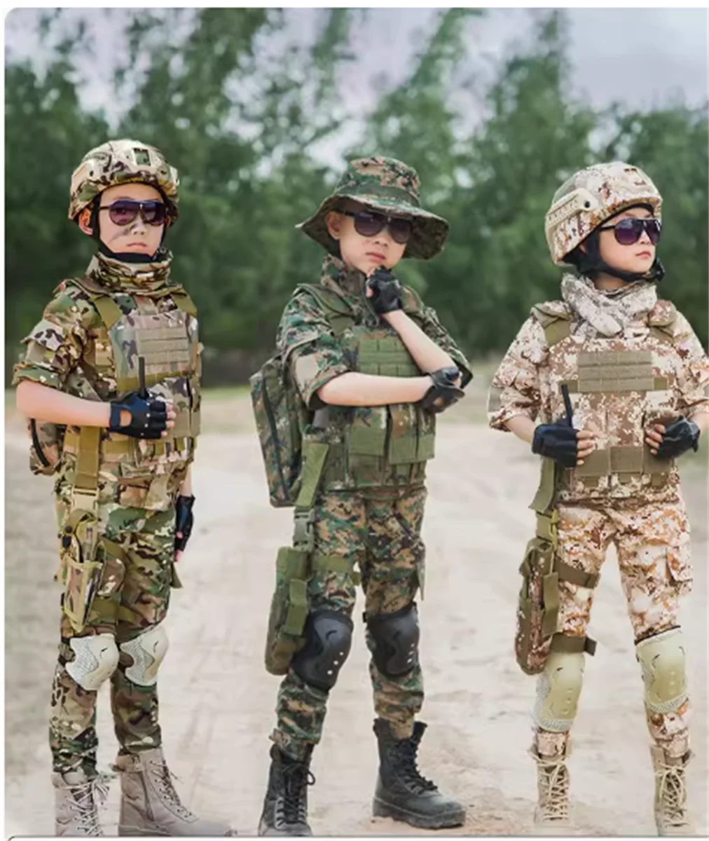 Traje de camuflaje para niños, traje de entrenamiento militar de las fuerzas especiales, equipo táctico