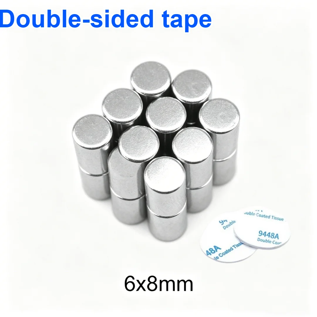 6x8 mm Thick Strong Cylinder Magnet 6mm*8mm Round Magnet 6x8mm For Home Refrigerators, Offices DIY 6*8 mm