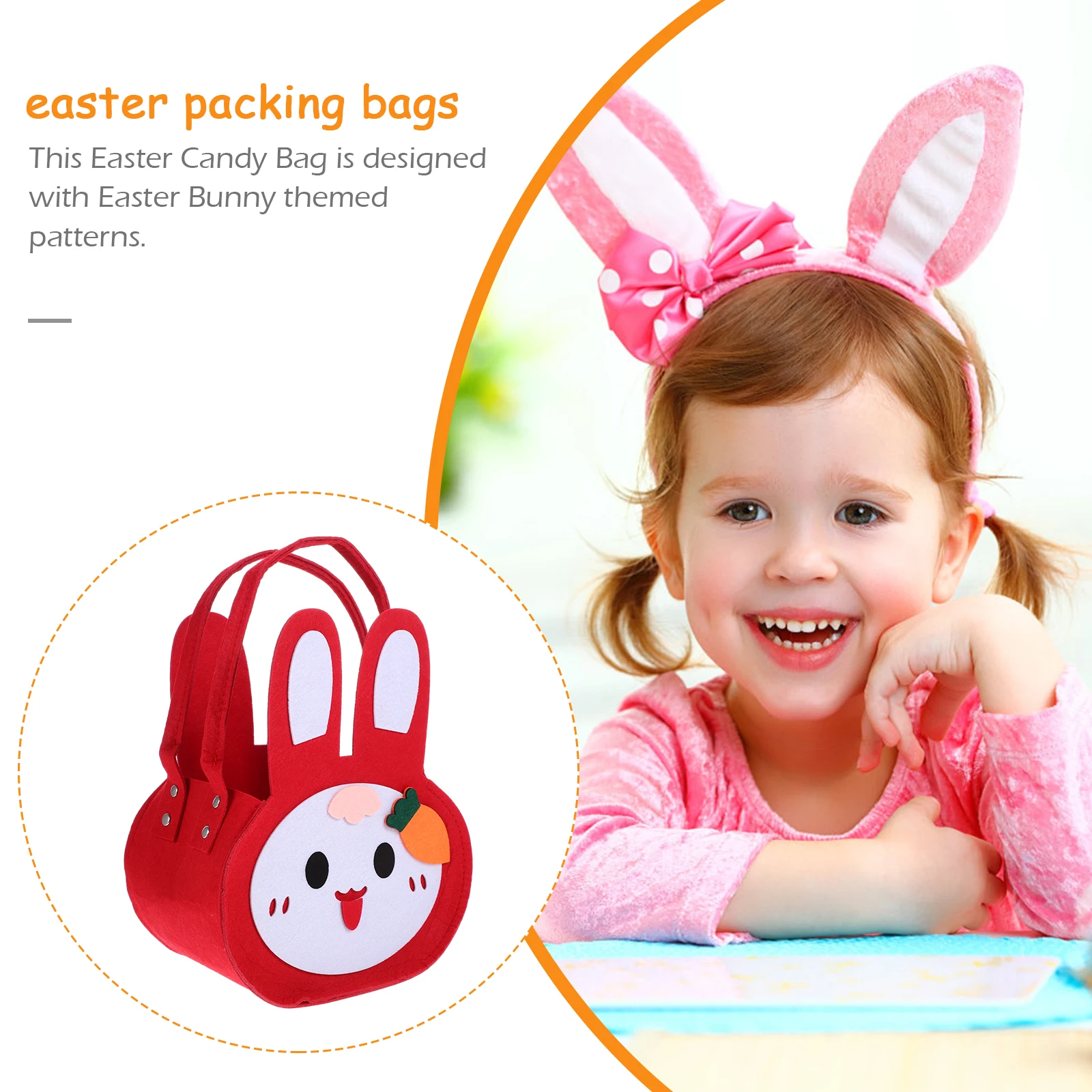 

Candy Bag Gift Goodie Bags Bunny Treat with Handles Toy Container Cloth Card Bunnies