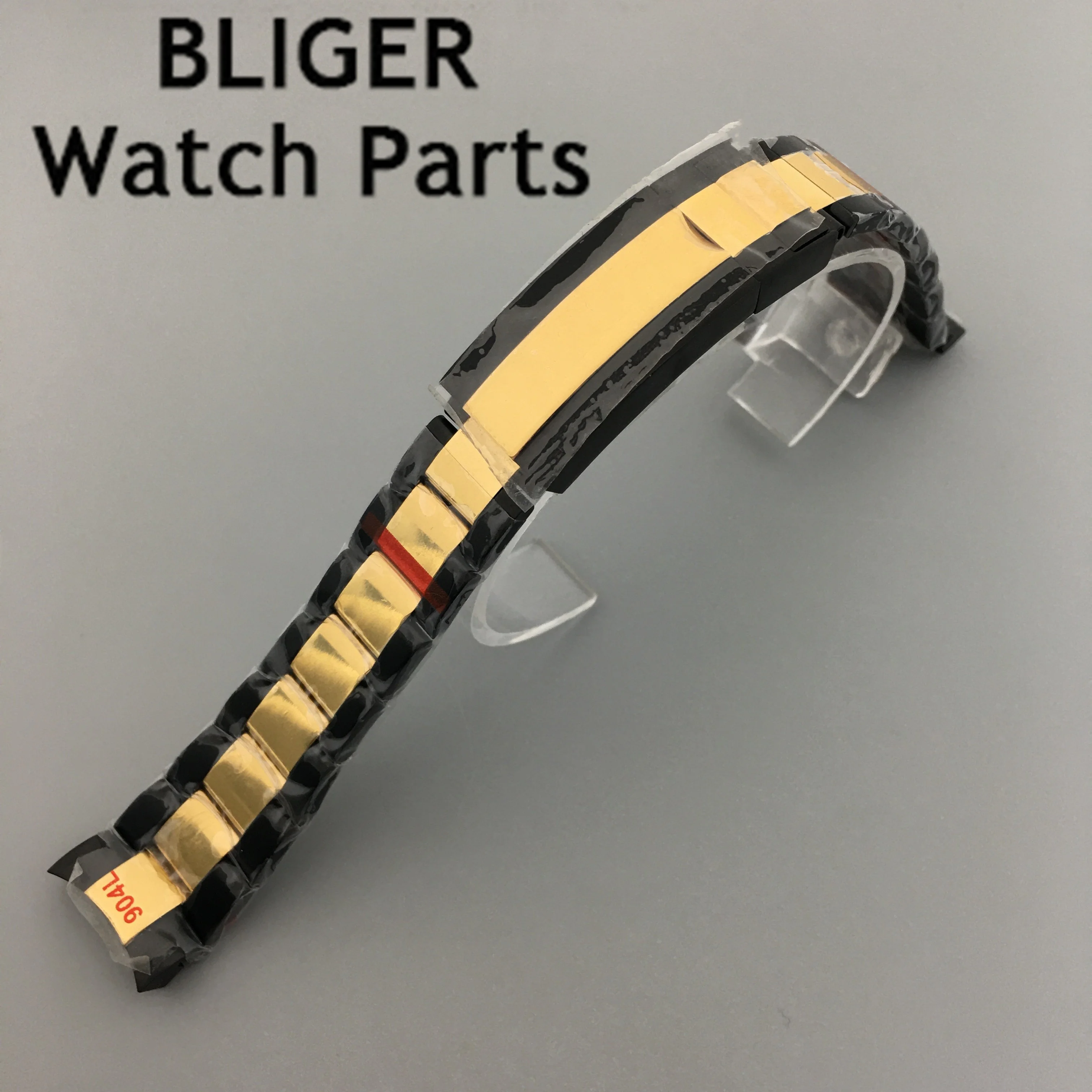 BLIGER 20mm silver black 316L solid stainless steel watch band folding buckle fit BLIGER 40mm watch case bracelet strap