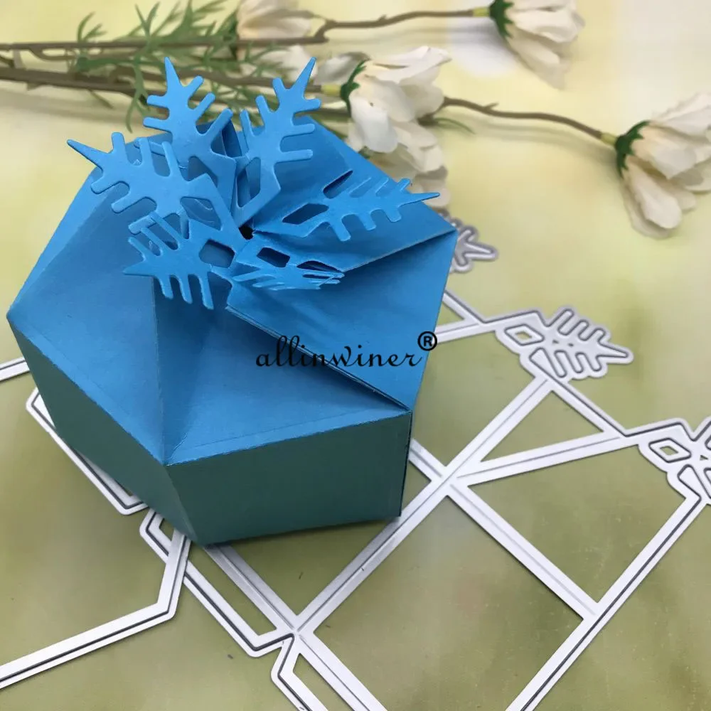 

3D folding snowflake box Metal Cutting Dies for DIY Scrapbooking Album Paper Cards Decorative Crafts Embossing Die Cuts