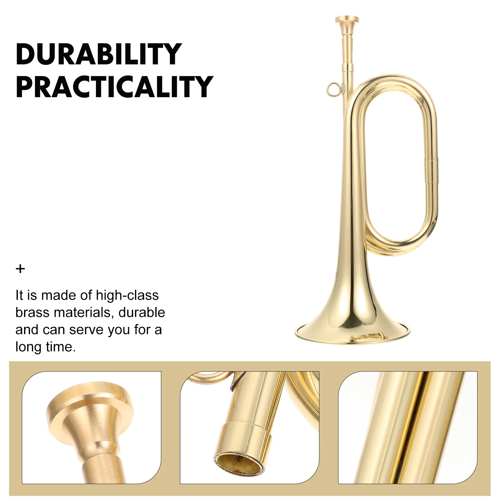 

1set 1Set Brass Trumpet Bugle Durable Golden Military Orchestra Trumpet For School Band Beginner Wind Instrument