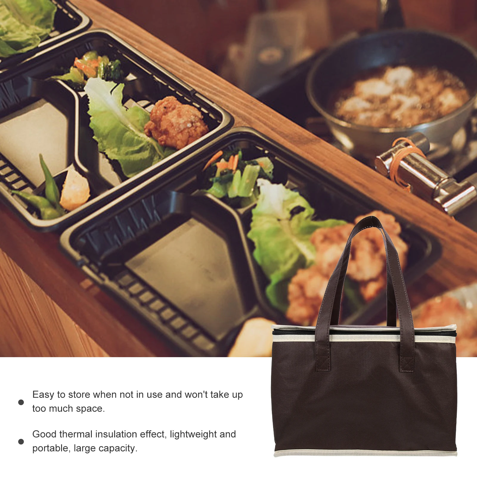 

Collapsible Insulated Food Delivery Reusable Thermal Storage Bag For Hot Cold Food Portable Cake Wrapping Pouch Non-Woven Fabric