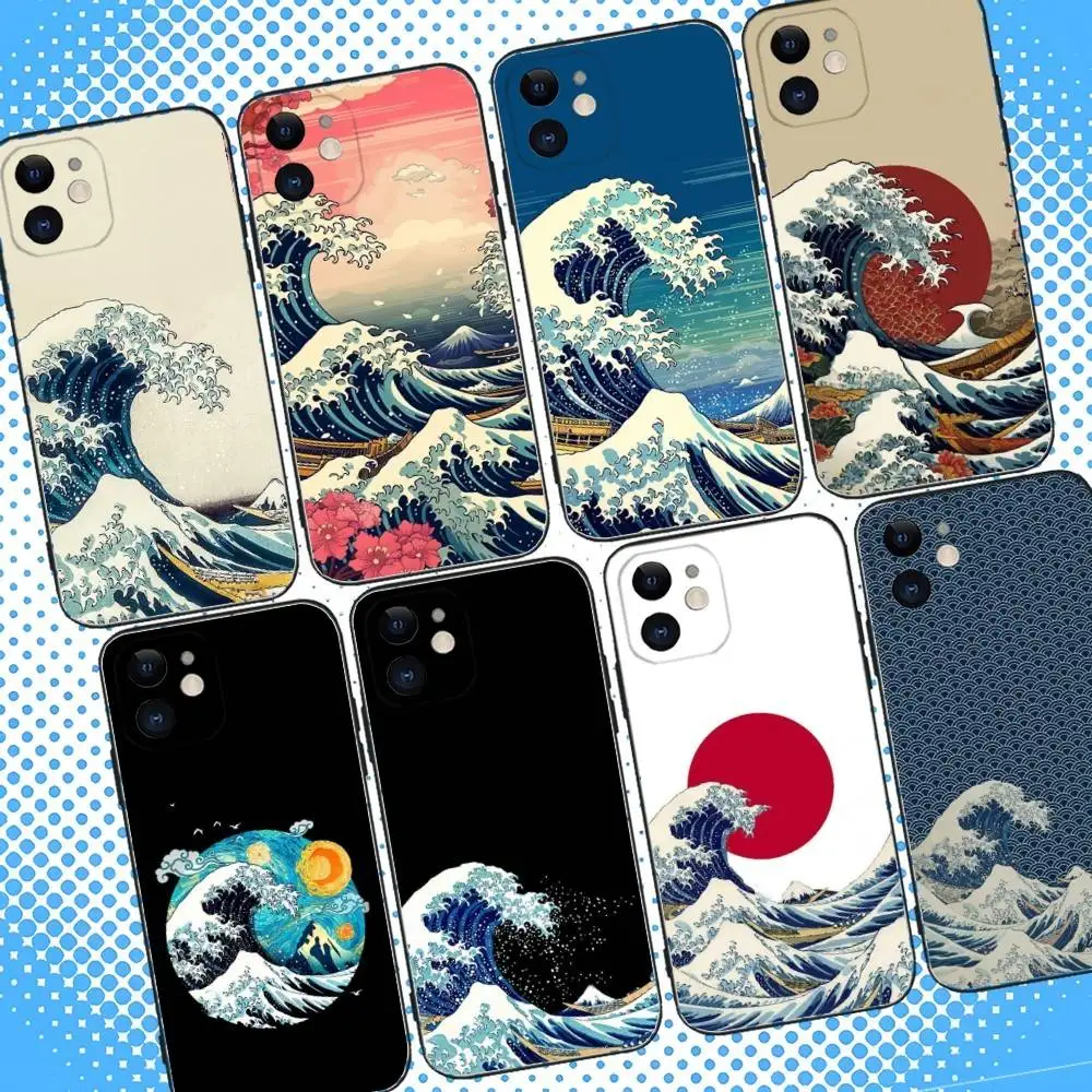 

Great Wave Of Kanagawa Phone Case For iPhone 17,16,15,14,13,12,11,Pro,Max,Plus,Air,X,XS,XR,SE,8,7,Mini,Soft Black Case
