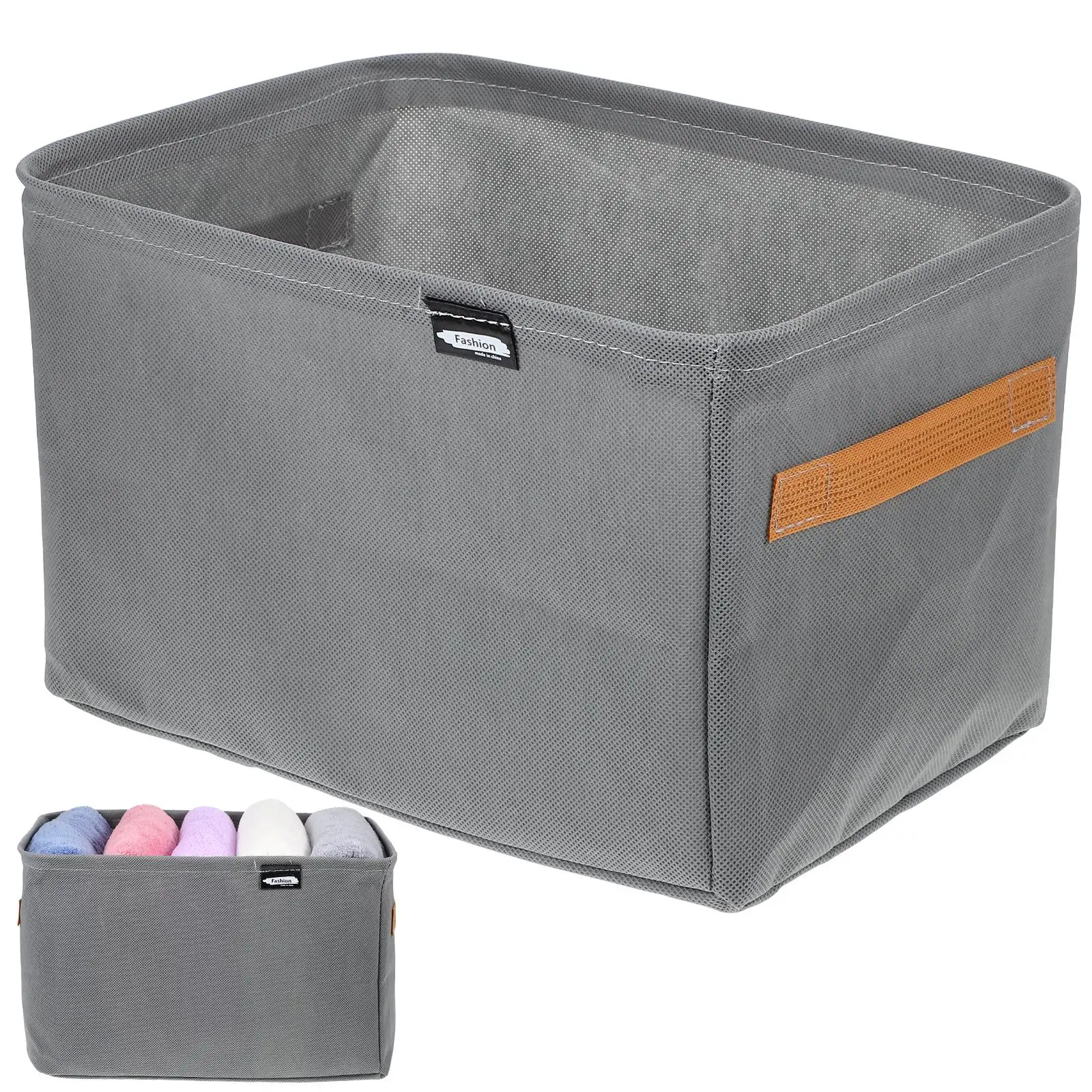 3pcs Clothes Storage Basket Non-Woven Jean Pant Sweater Containers Sundries Sorting Basket Closet Organizer