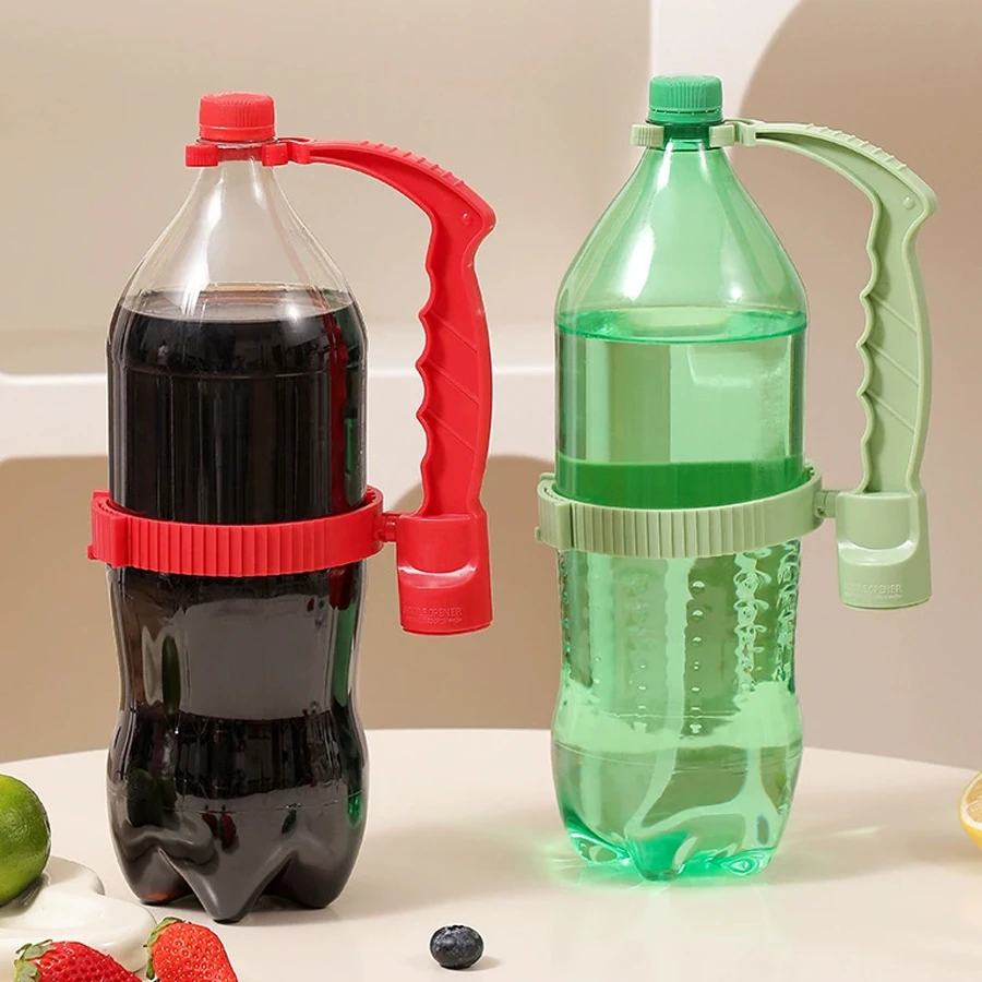 Beverage handle soda water beverage bottle plastic handle (with bottle opener function) Cola handheld pouring handle view 2