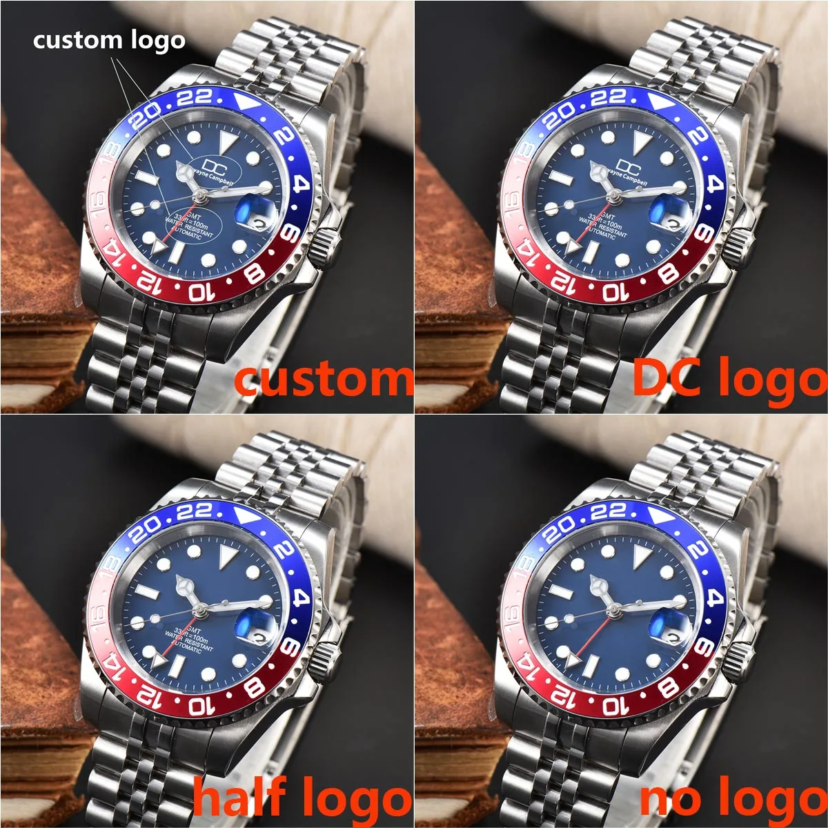 DC 40mm Luxury Brand GMT Men Automatic Mechanical Watch Military Sport Swim Clock Mechanical stainless steel Wrist Watches