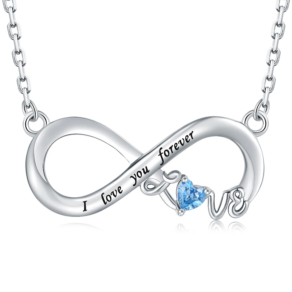 Infinity Love Necklaces 925 Sterling Silver Eternal Love Pendant With Cubic Zirconia Jewelry Nice Mother's Day Gifts For Women