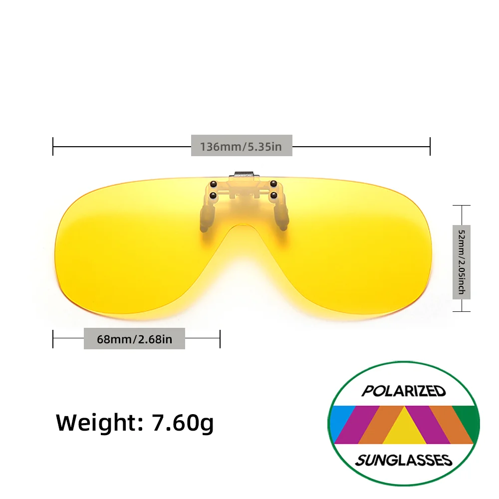 VIVIBEE Flip Up Clip On Nachtsichtbrille Polarisierte Männer Fahren Gelbe Sonnenbrille Frauen UV400 Angeln Universal Clips – Detail 18