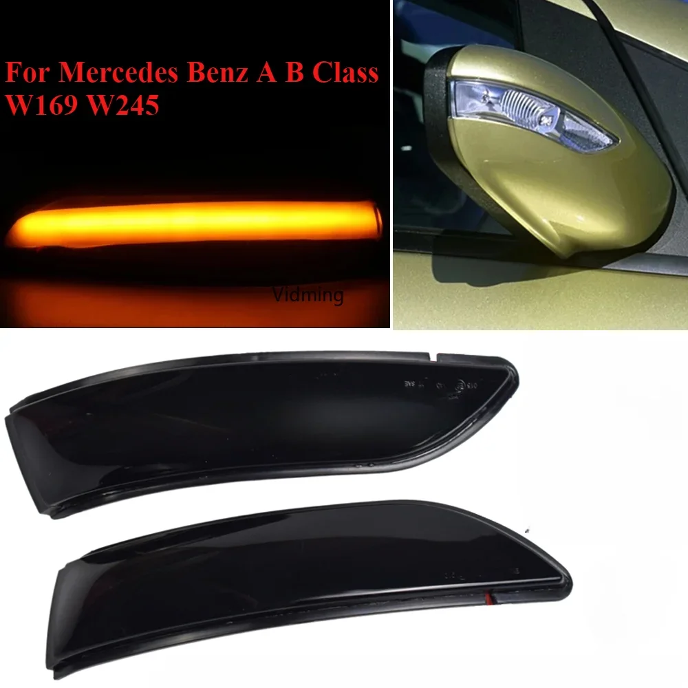 

Dynamic Sequential Blinker Rear Mirror Side Marker Lamp Flashing Turn Signal Lights For Mercedes Benz A B Class W169 W245 04-08