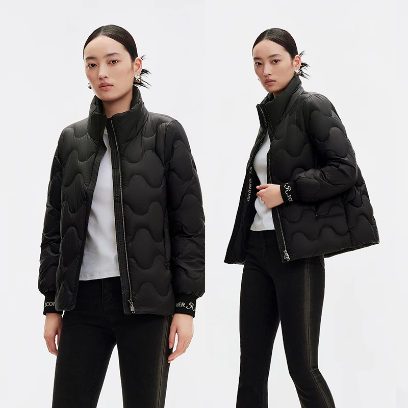 Chericom 2024 New Short Lapel Winter Down Jacket For Woman Fashion Lightweight Loose Sports Casual Lady Warm Puffer Coats 289030