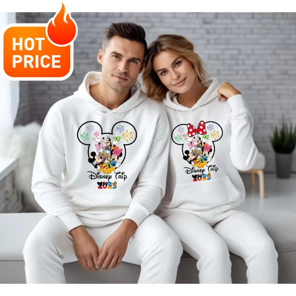 ديزني عطلة المرأة سترة ديزني 2025 البلوز رحلة ديزني ديزني الأسرة هوديي ديزني زوجين البلوز ديزني البلوز