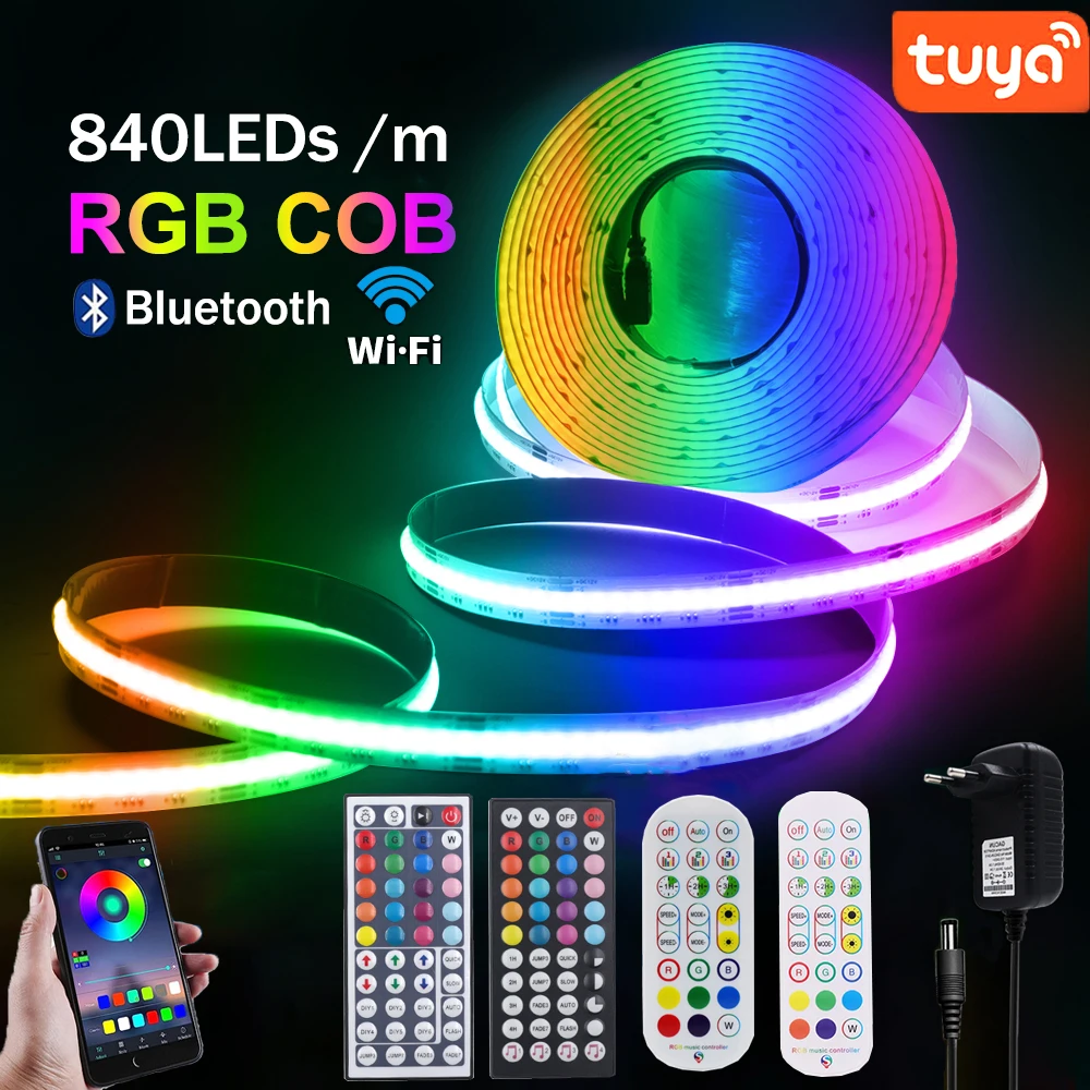 

Светодиодная RGB лента с Wi-Fi, Bluetooth, 840 светодиодов на метр