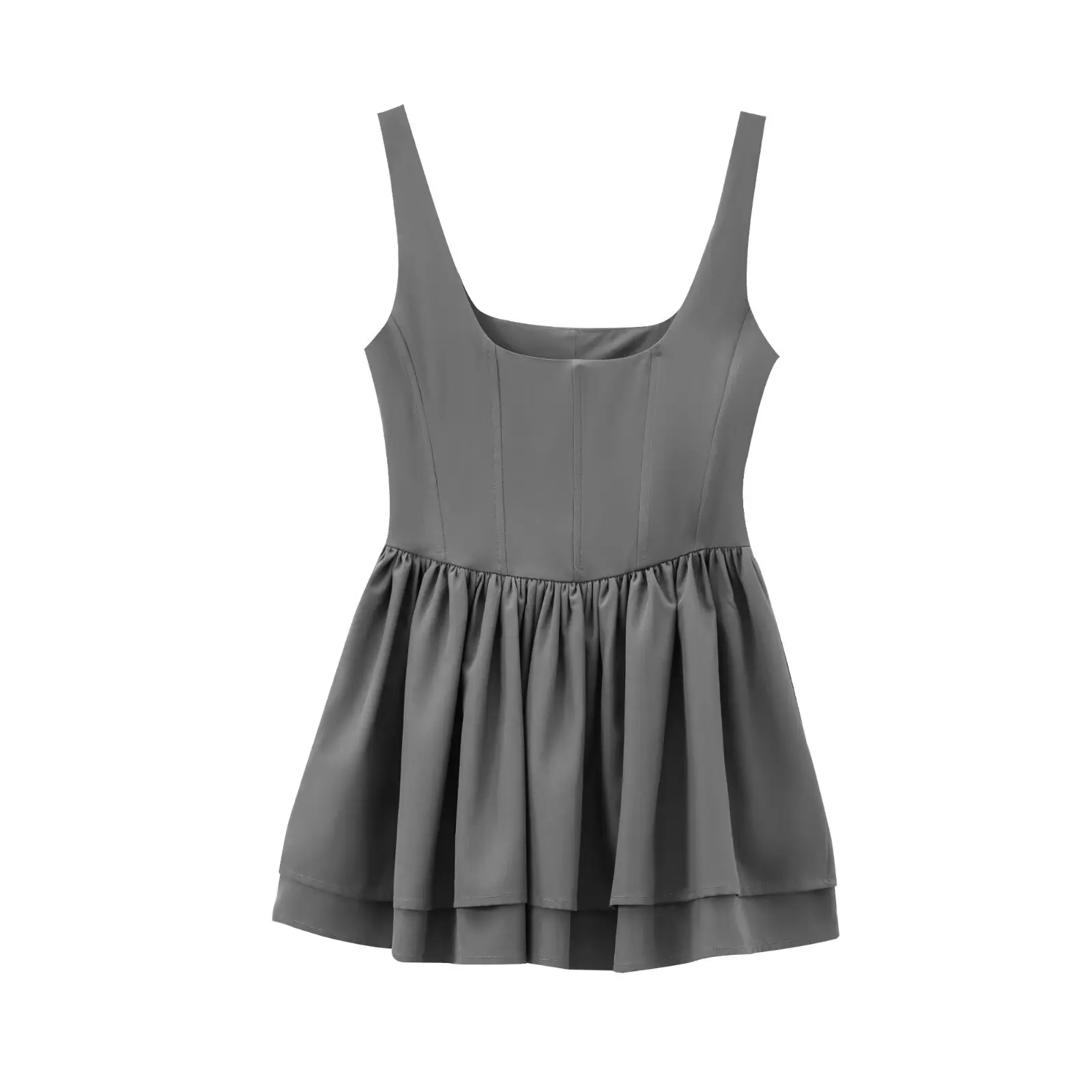 Fashion Solid Sling Mini Dress For Women Square Collar Sleeveless Backless Evening Party Short Dresses Female Club Chic