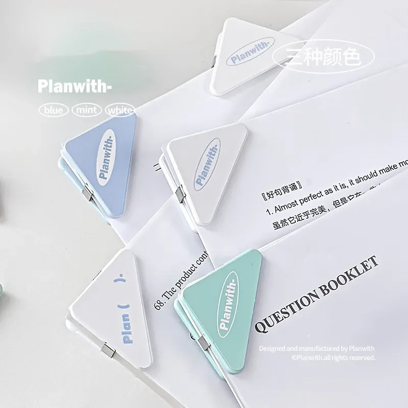 Simple Light Color Department Triangular Folder Student Exam Paper Book Storage Office Documents File Bills Corner Binding Clip