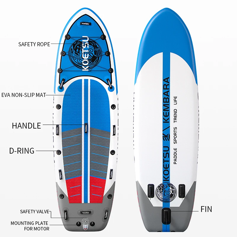 Koetsu 와이드 바디 팽창식 스탠드업 패들 보드, SUP 보드, 3-5 인용 패딩 물, 부모와 자녀 PVC 웨이크보드