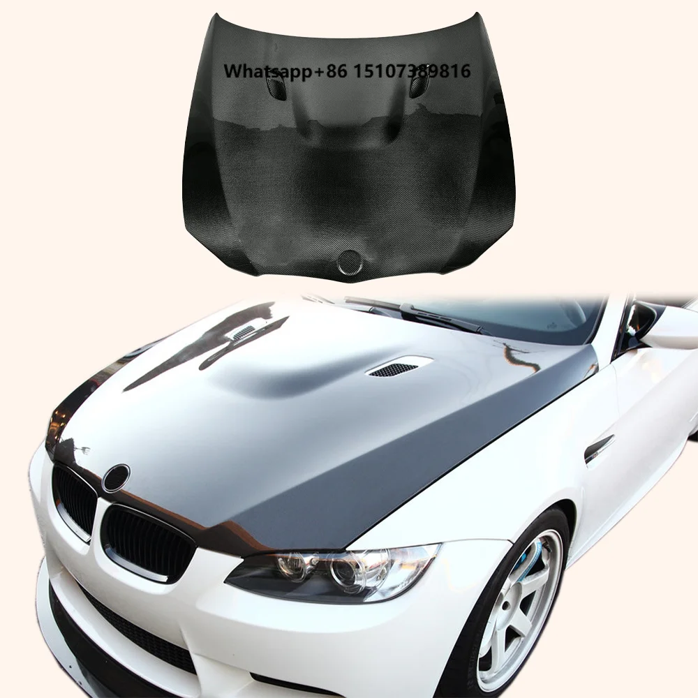 For E92 M3 2-Door Coupe 11-13 Body Parts KZ Carbon Fiber Front Bumper Hood Bonnet