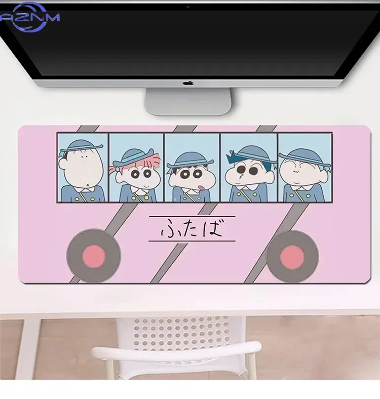 Creative  Anime Crayon Shin-chan​​ Cute Cartoon Large Mouse Pad Non-slip Lock Boy Oversized Office Mouse Pad Student Table Mat