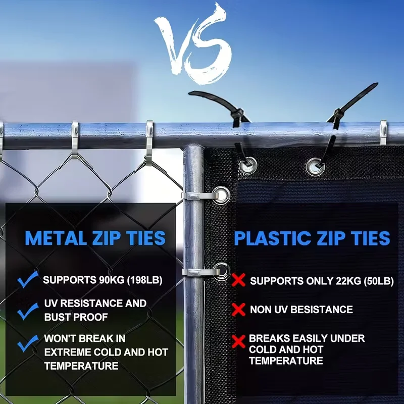 20pcs 4in Stainless Steel Zip Ties | Rustproof Heavy Duty Cable Ties for Automotive, Machinery, Outdoor Use