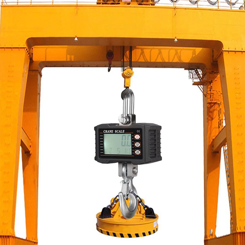 Digital Hanging Scale 1000kg/ 2204lbs Portable Heavy Duty Crane Scale LCD Backlight Industrial Hook Scales Unit Change/Data Hold