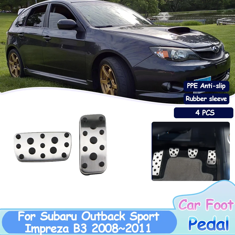 For Subaru Outback Sport Impreza B3 2008~2011 Stainless Steel Brake Non-slip Auto No Drilling Alloy Steel Fuel Accessories Cover