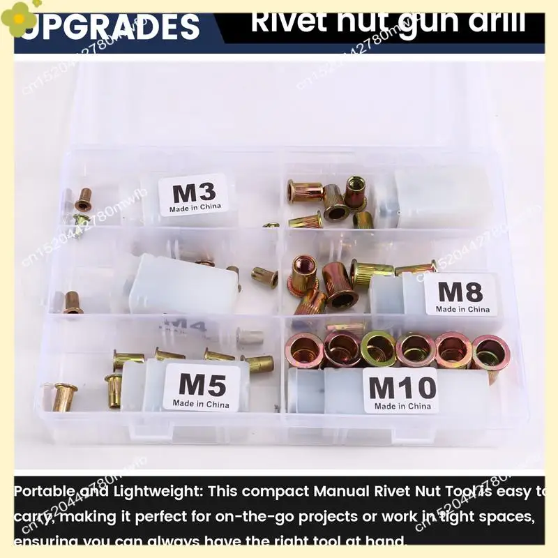 LDHL Rivet Nut Pulling Tool Rivetto Dado Pistola Adattatore per trapano Strumento Rivetto Dado di serraggio e fissaggio M3 M4 M5 M6 M8 M10 Strumento per rivetti