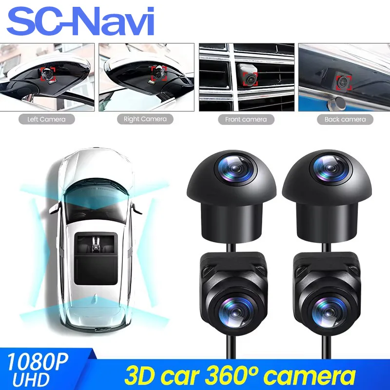 

Car 1080P AHD 360 Camera Panoramic Surround View Right+Left+Front+Rear View Camera System for Android Auto Radio Night Vision