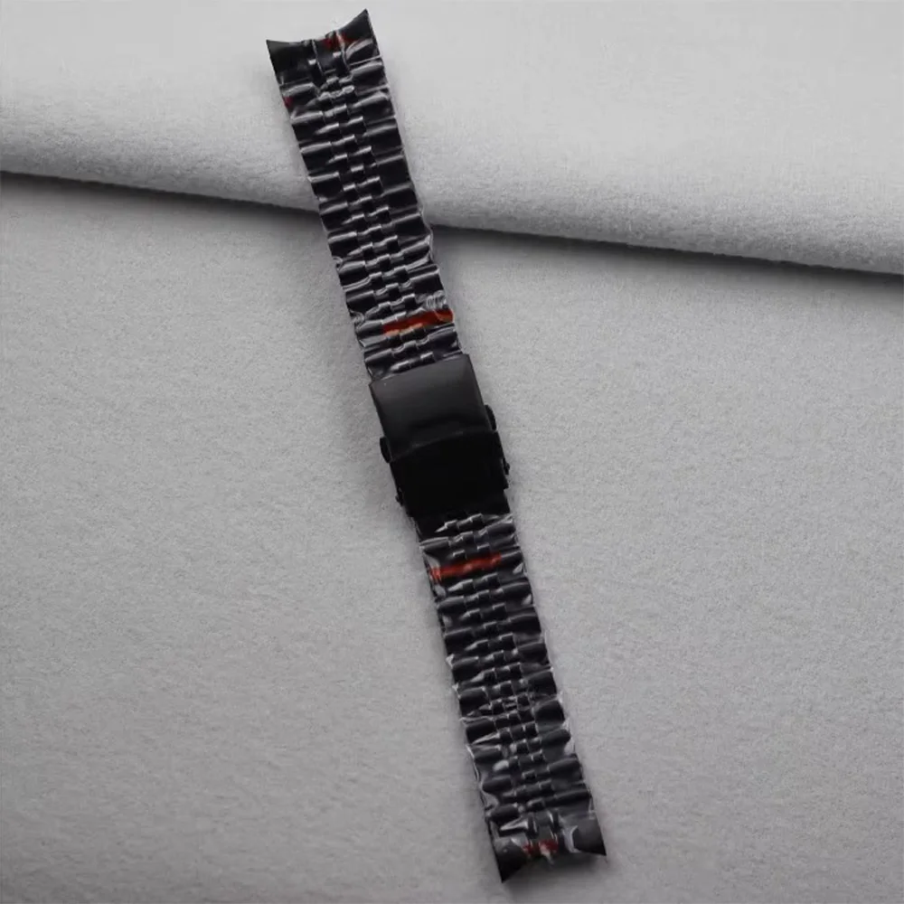 Modified 22mm strap with five-bead steel strap diver's watch strap with safety buckle strap butterfly buckle stainless steel ban