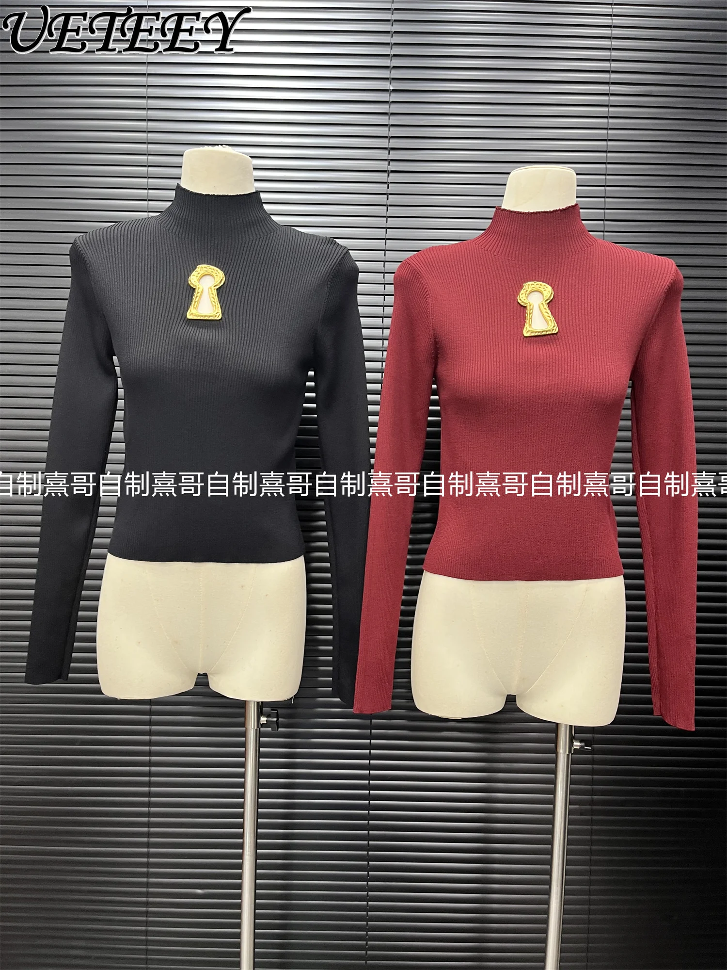 

Модный однотонный вязаный свитер с полуводолазкой, женский осенне-зимний новый нишевый облегающий свитер для похудения, свитер с длинными рукавами, топ