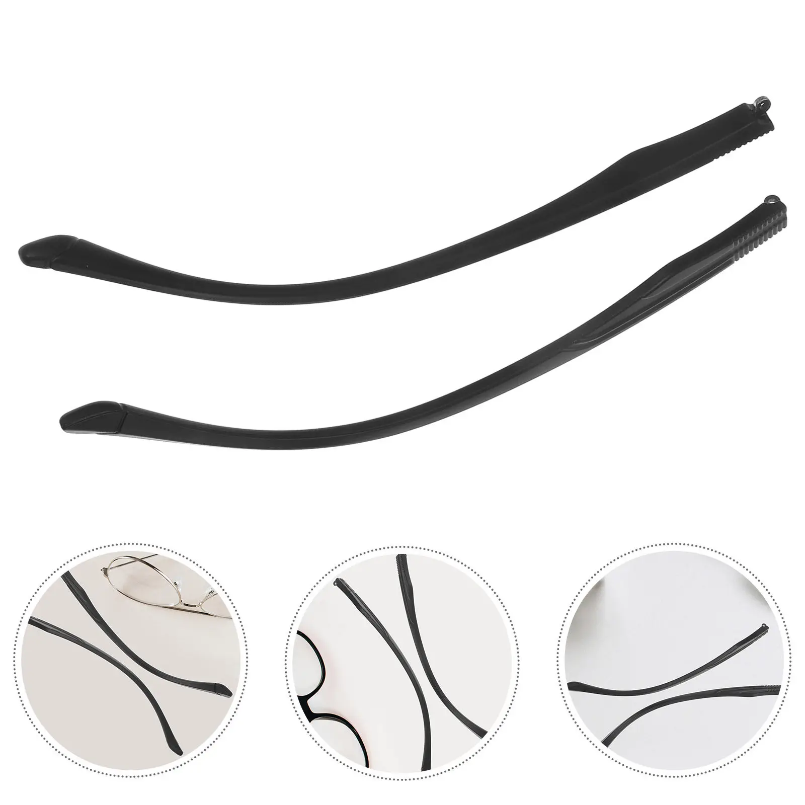 

1 пара сменных дужек для очков из TR90: прочные, легкие, подходят для большинства оправ, удобные, безопасные, комплект для ремонта.