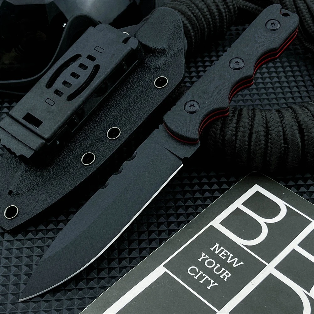 

Hidden Canyon Hunter Fixed Blade Knife with Sheath, 8Cr13Mov Blade, Black G10 Handle, EDC Camping Tactical Hunting Utility Tool