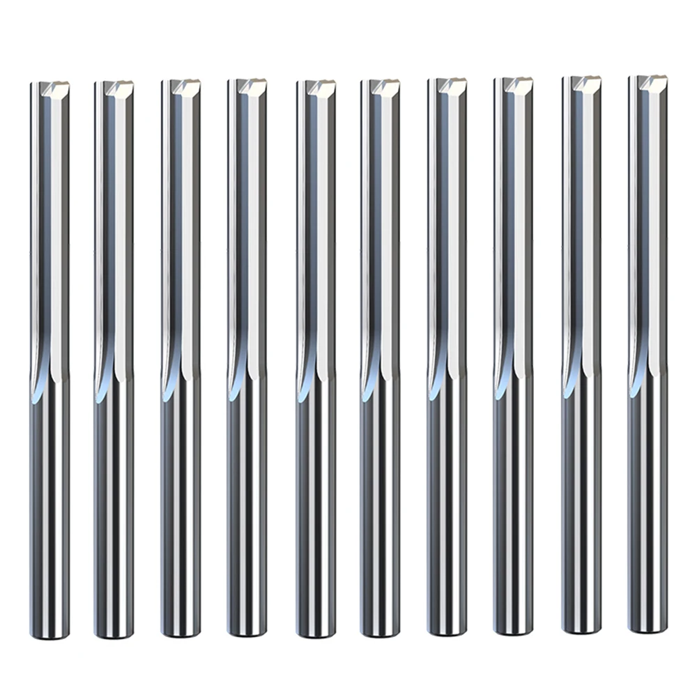10 sztuk/partia 3.175mm Shank 2 flet prosty frez szczelinowy frez z węglika wolframu frez trzpieniowy CNC router Bit grawerowanie Bit narzędzia