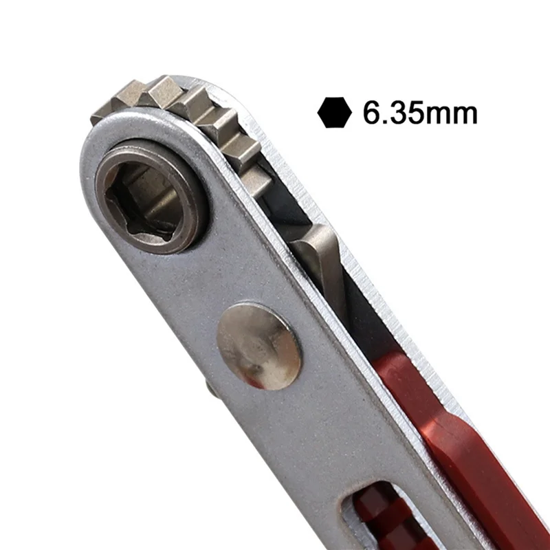 

ABPR-2X Mini Ratchet Wrench 1/4 Inch Drive Socket Hex Screwdriver Bit Dual Head Ratchet Wrench Tool With 4 Bit Heads Straight