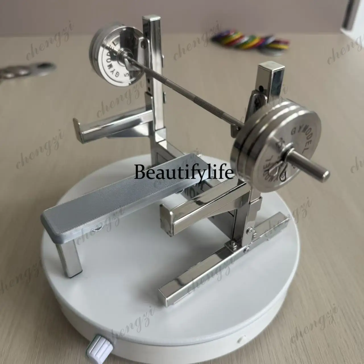 Stainless steel bench frame model fitness, ornaments, gifts