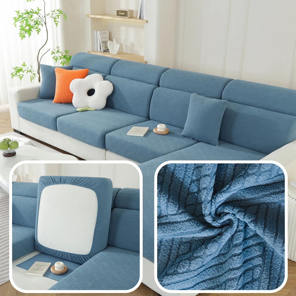 Thicken Elastic Sofa Cover For Living Room Solid Color Furniture Protector Sofa Cushion Cover Slipcover Removable Couch Covers