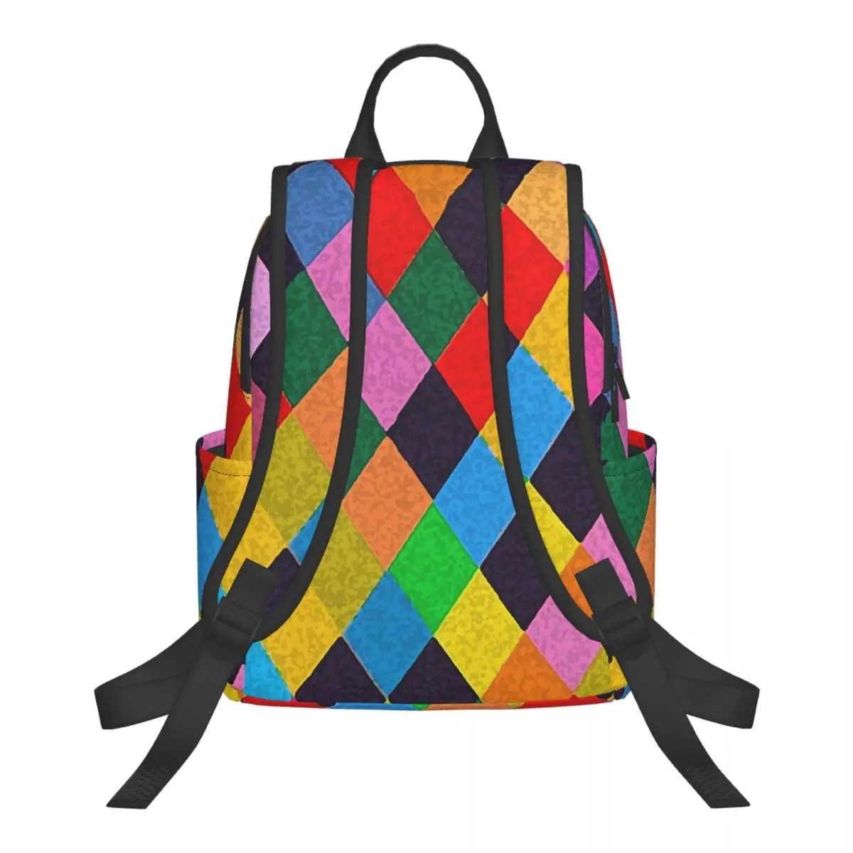 Mardi Gras Harlequin Plaid Playing Cards Rhombi Student Backpack School Bag  Travel Daypack for Boys Girls Bookbag Shoulder Bags