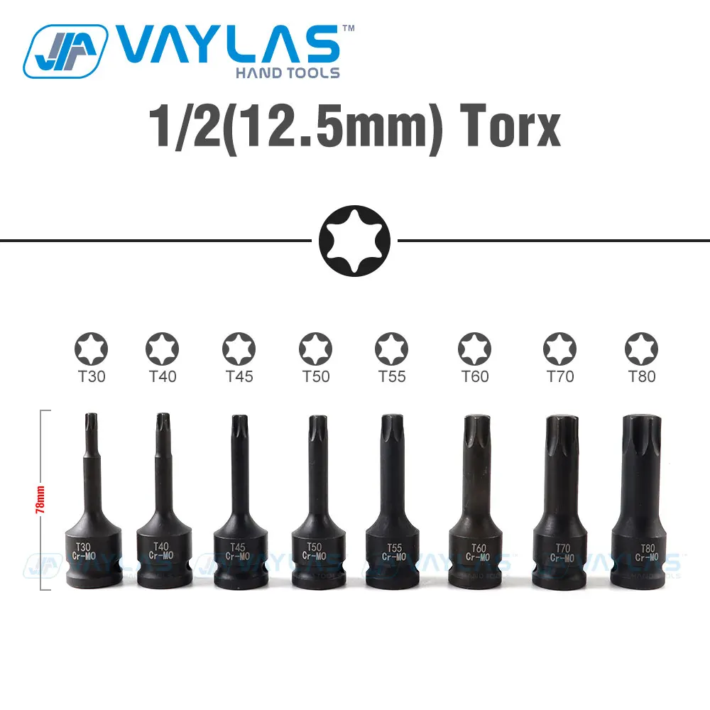 Imagem -02 - Torx Key Wrench Conjunto de Ferramentas para Reparação Drive Torx Chave de Fenda Bits T30-t80 Tamanhos Pcs