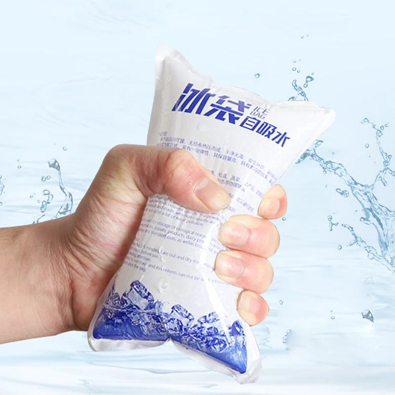 Nuevo paquete de bolsa de hielo con absorción automática de agua, conservación de alimentos congelados, dolor, compresa fría, bebidas, fruta, bolsa